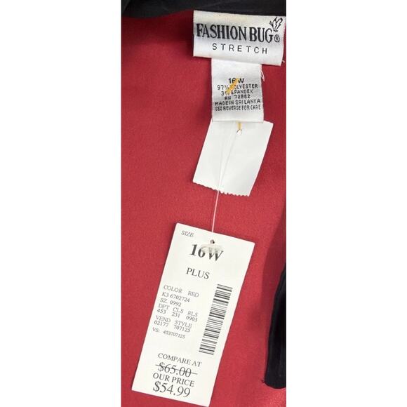 Fashion Bug - Rich Red Faux Sued Poly Cardigan Jacket - Women's Plus Size 16W - Picture 3 of 4